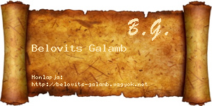 Belovits Galamb névjegykártya